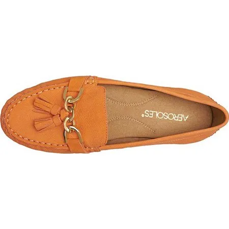 Aerosoles Soft Drive Loafer Orane Leather Slip On Mocassin Driver Loafers