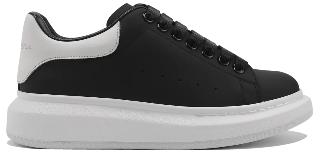 Alexander Mcqueen Oversized Sneakers in Black Leather and white Heel