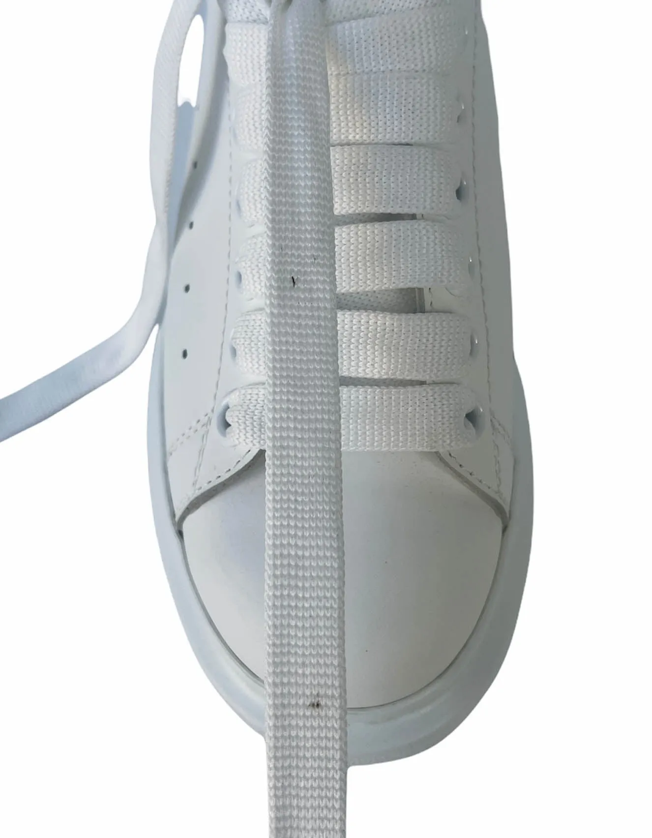 Alexander McQueen White/Black Leather & Suede Oversized Sneakers sz 36