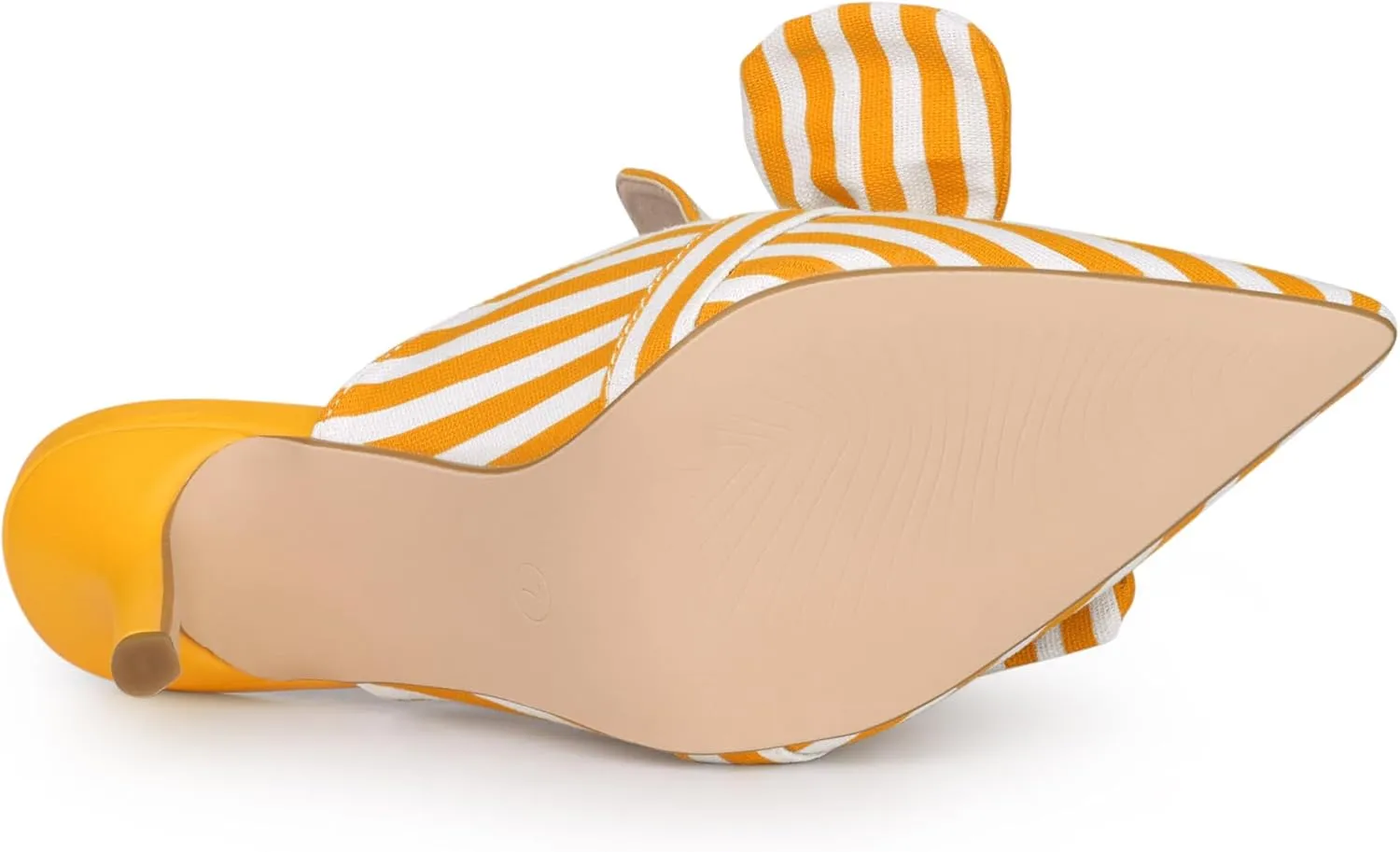 Allegra K Women's Stripe Bow Slip on Stiletto Heel Slides Mules