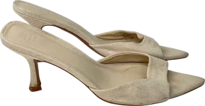 ASOS Cream Heyday Pointed Sole Heeled Mules In Natural UK 6 EU 39 👠