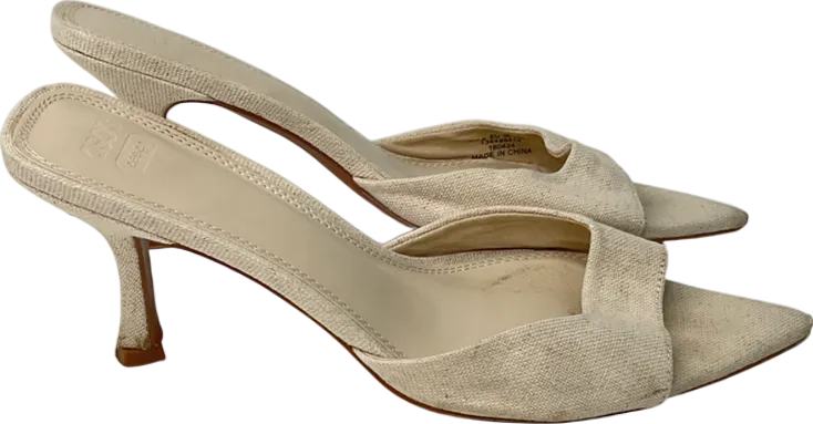 ASOS Cream Heyday Pointed Sole Heeled Mules In Natural UK 6 EU 39 👠