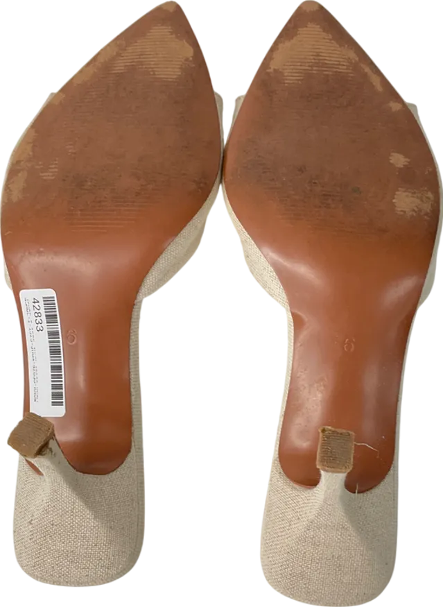 ASOS Cream Heyday Pointed Sole Heeled Mules In Natural UK 6 EU 39 👠