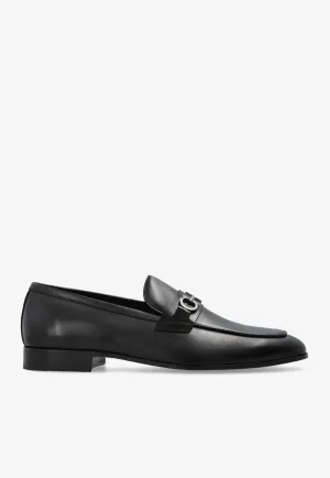 Balty Gancini Plaque Leather Loafers