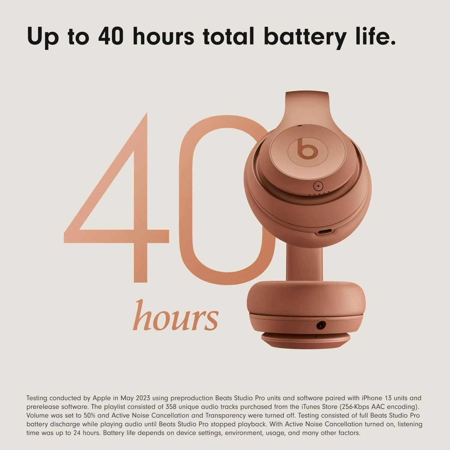 Beats Studio Pro x Kim Kardashian - Bluetooth Noise Cancelling Headphones with AppleCare  (2 Years) - Dune