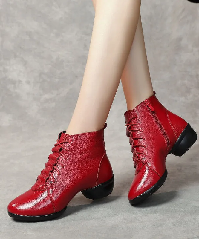 Black Ankle Boots Chunky Faux Leather New Splicing Zippered ML1707