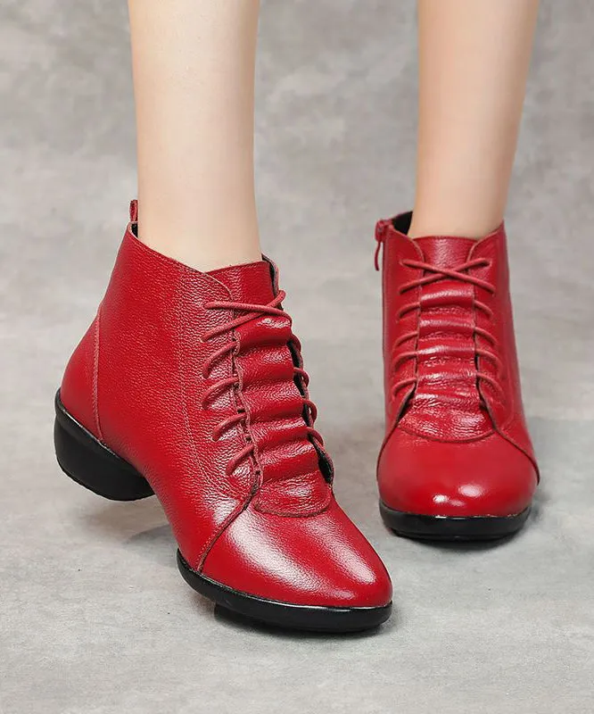 Black Ankle Boots Chunky Faux Leather New Splicing Zippered ML1707