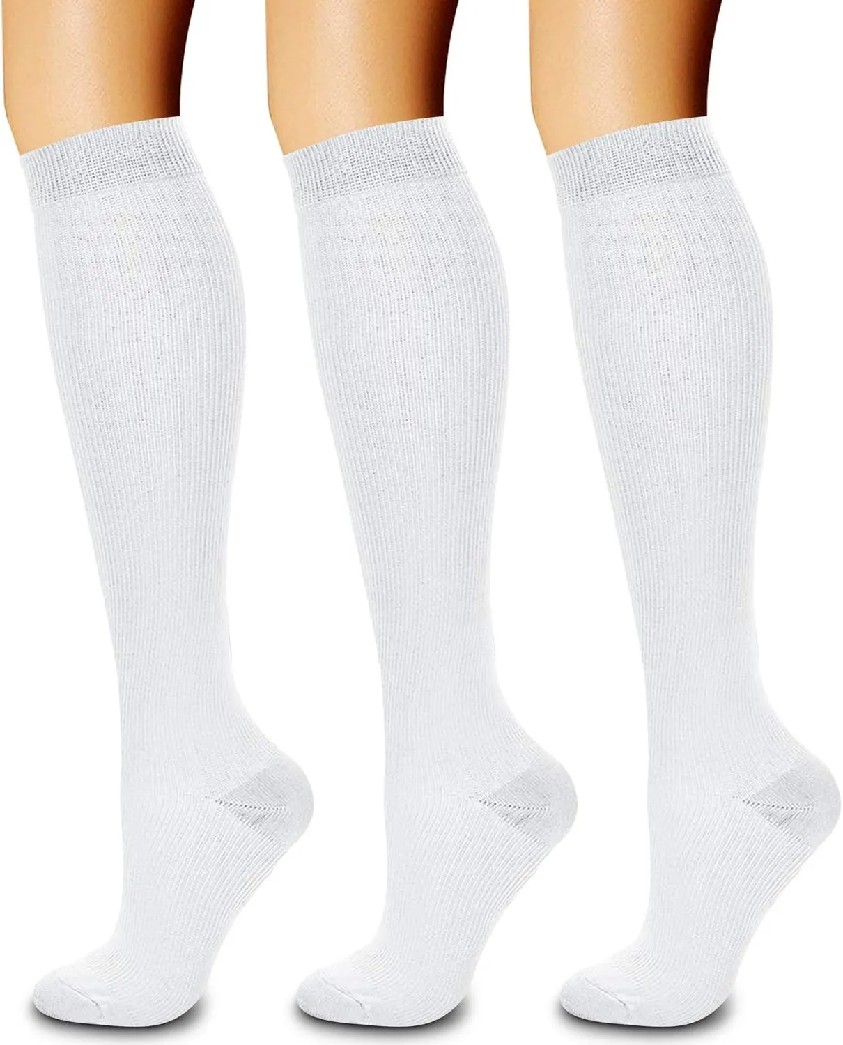 CHARMKING Compression Socks for Women & Men Circulation (3 Pairs) 15-20 mmHg is Best Support for Athletic Running Cycling