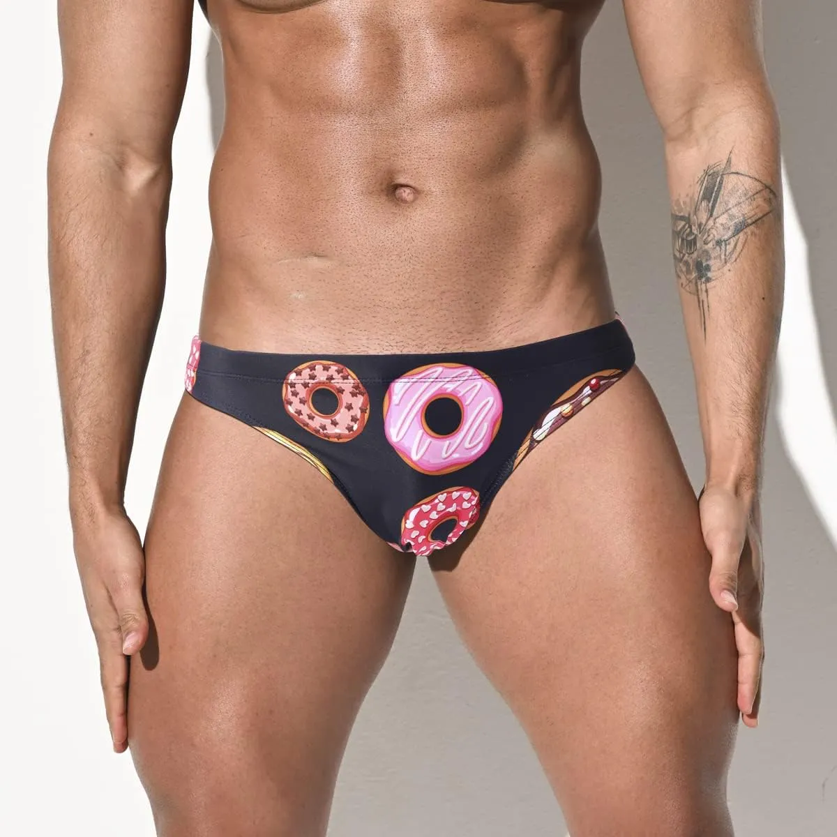 EASEJUICY Mens Bikini Swimwear Sexy Swimsuit Gradient Design Swim Briefs with Drawstring Low Waist Bathing Suit