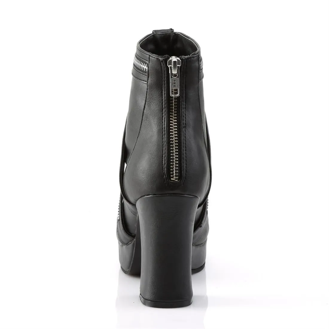 Gothika-50 Black Vegan Leather Ankle-High 3" Heel Boot