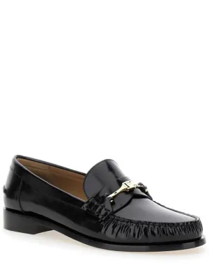'Harry' Slip-On Loafer With Chain Detail In Leather Woman