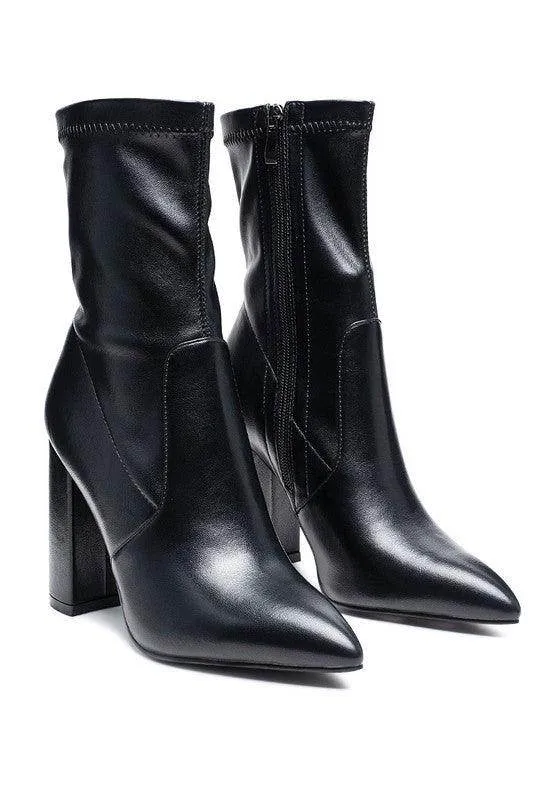 London Rag Zahara Pointed Block Heeled Boot
