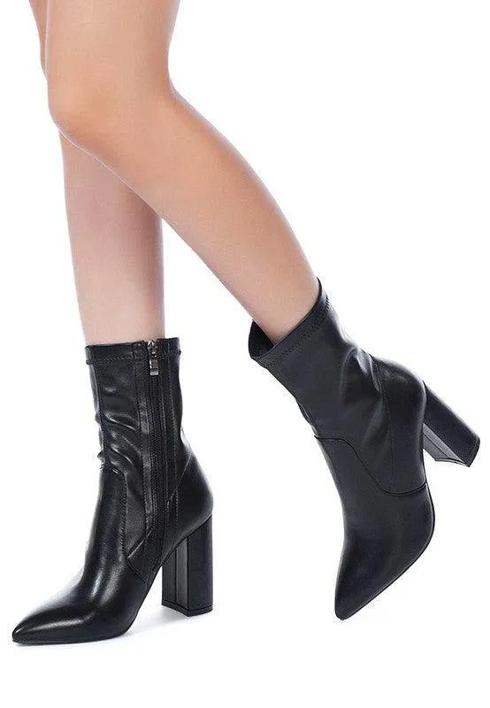 London Rag Zahara Pointed Block Heeled Boot