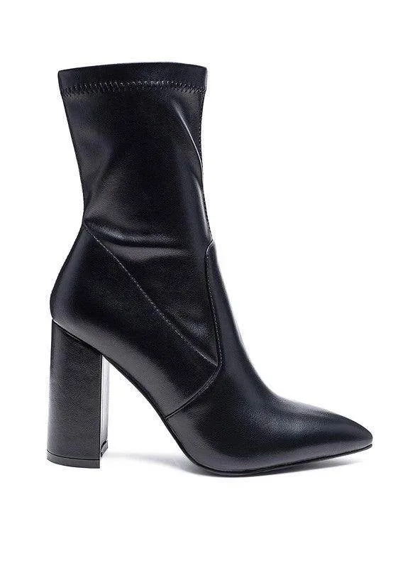 London Rag Zahara Pointed Block Heeled Boot