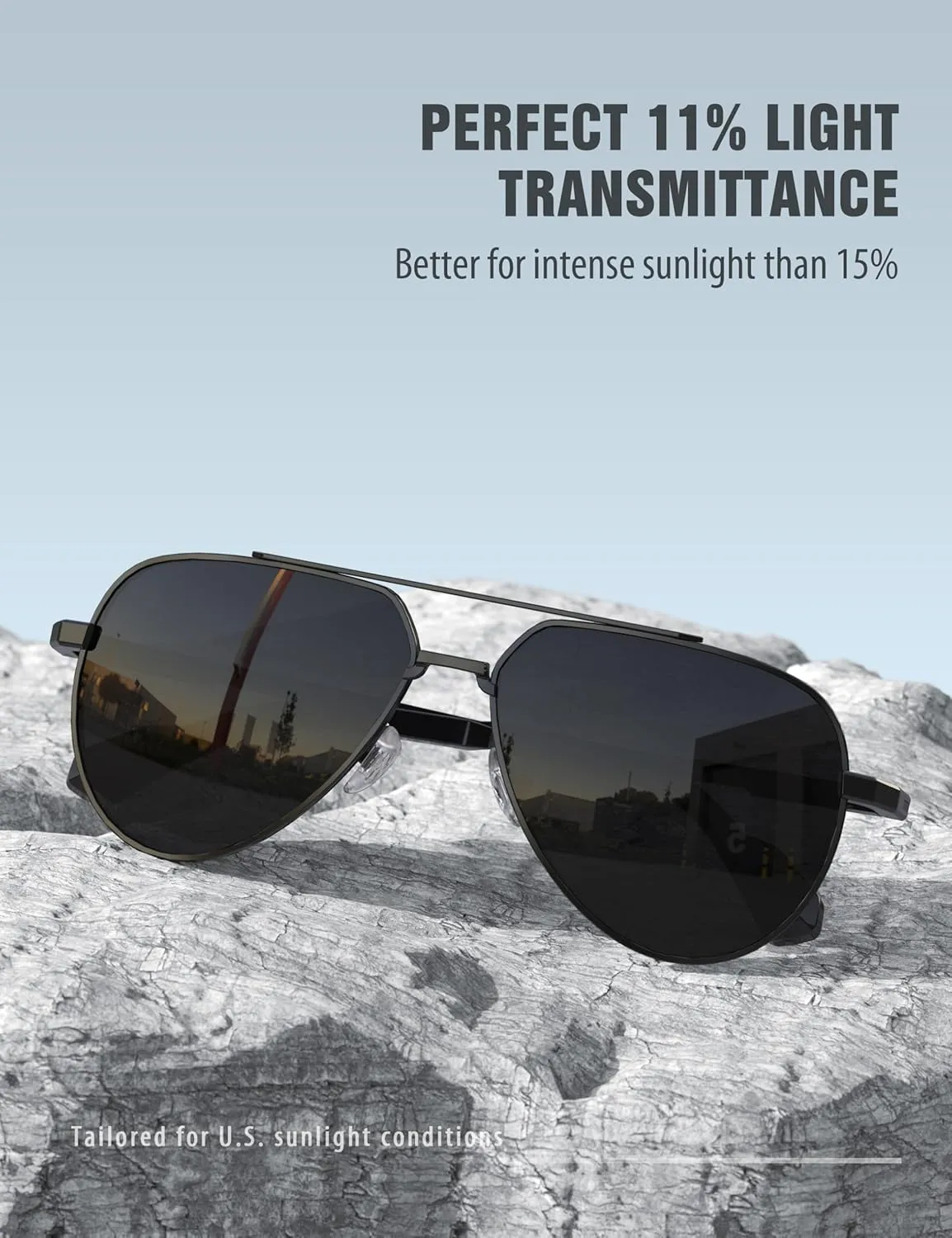 LUENX Aviator Sunglasses for Men Women Polarized Trendy Sun Shades UV 400 Protection