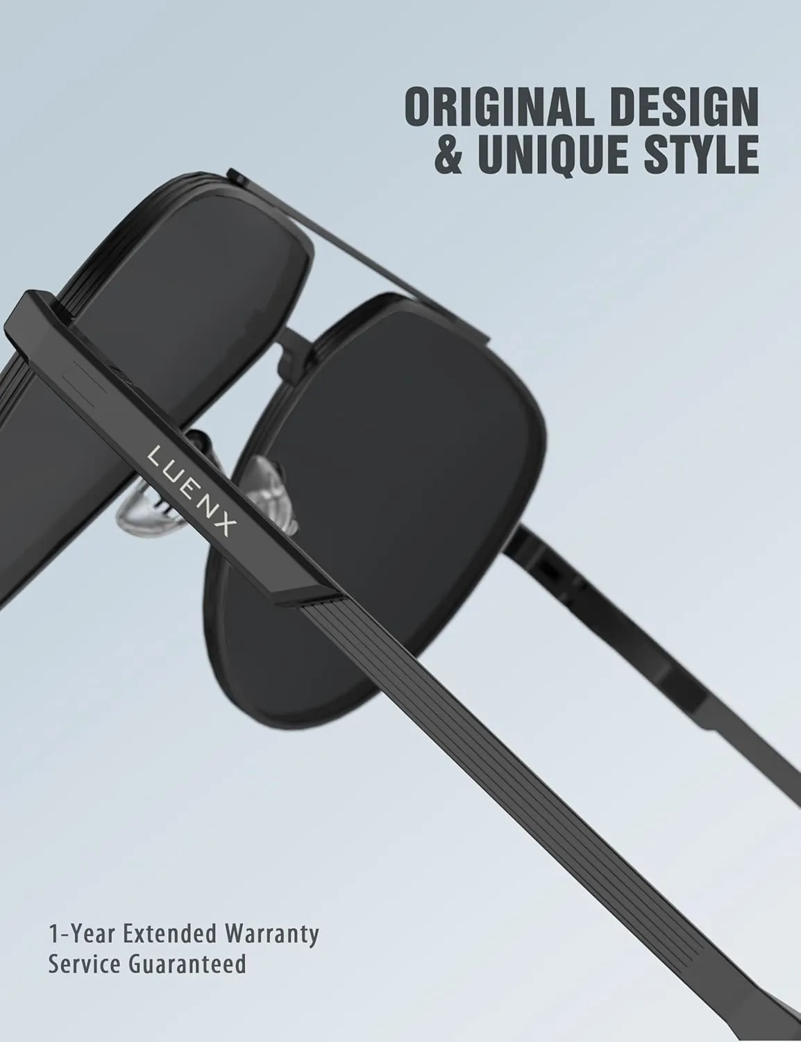 LUENX Aviator Sunglasses for Men Women Polarized Trendy Sun Shades UV 400 Protection