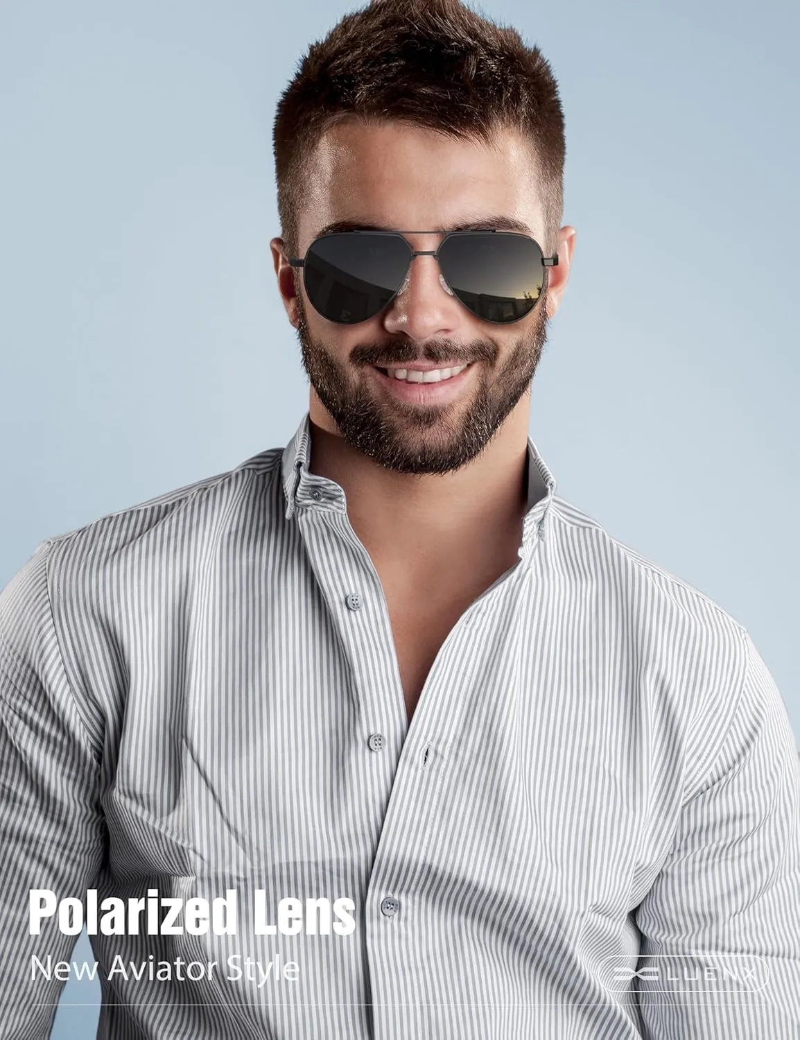 LUENX Aviator Sunglasses for Men Women Polarized Trendy Sun Shades UV 400 Protection