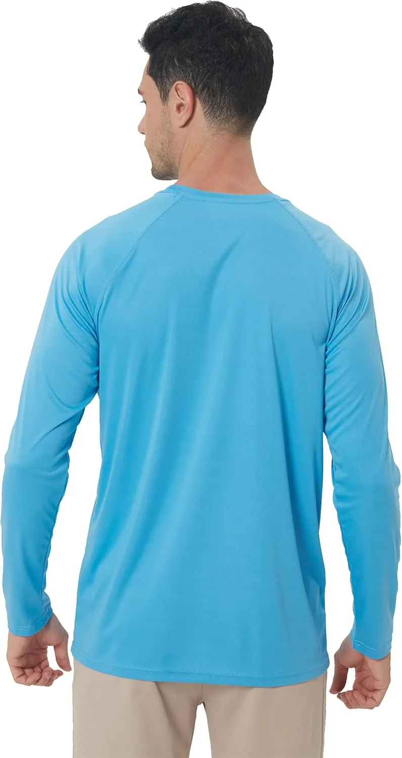 Men's Sun Protection Hoodie Rash Guard Shirts Long Sleeve UPF 50  Swim Fishing Shirt with Hood Lightweight UV SPF