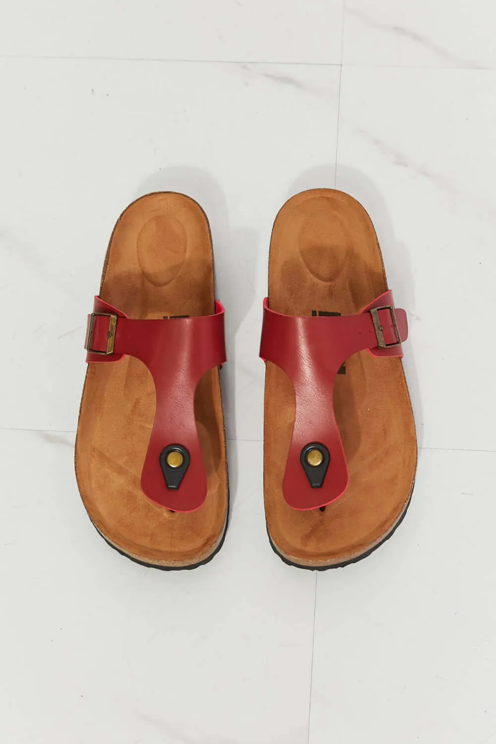 MMShoes Drift Away T-Strap Flip-Flop in Wine