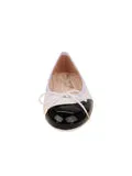 PAUL MAYER - BRAVE LEATHER BALLET FLAT - BLACK / WHITE