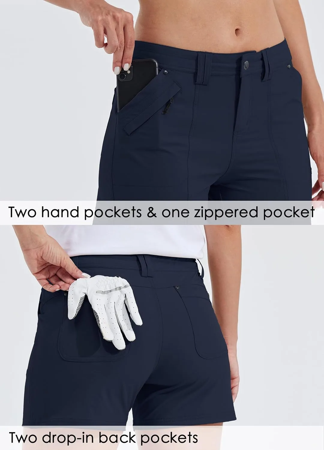 Willit Women's Golf Hiking Shorts Quick Dry Athletic Casual Summer Shorts with Pockets 4.5 in