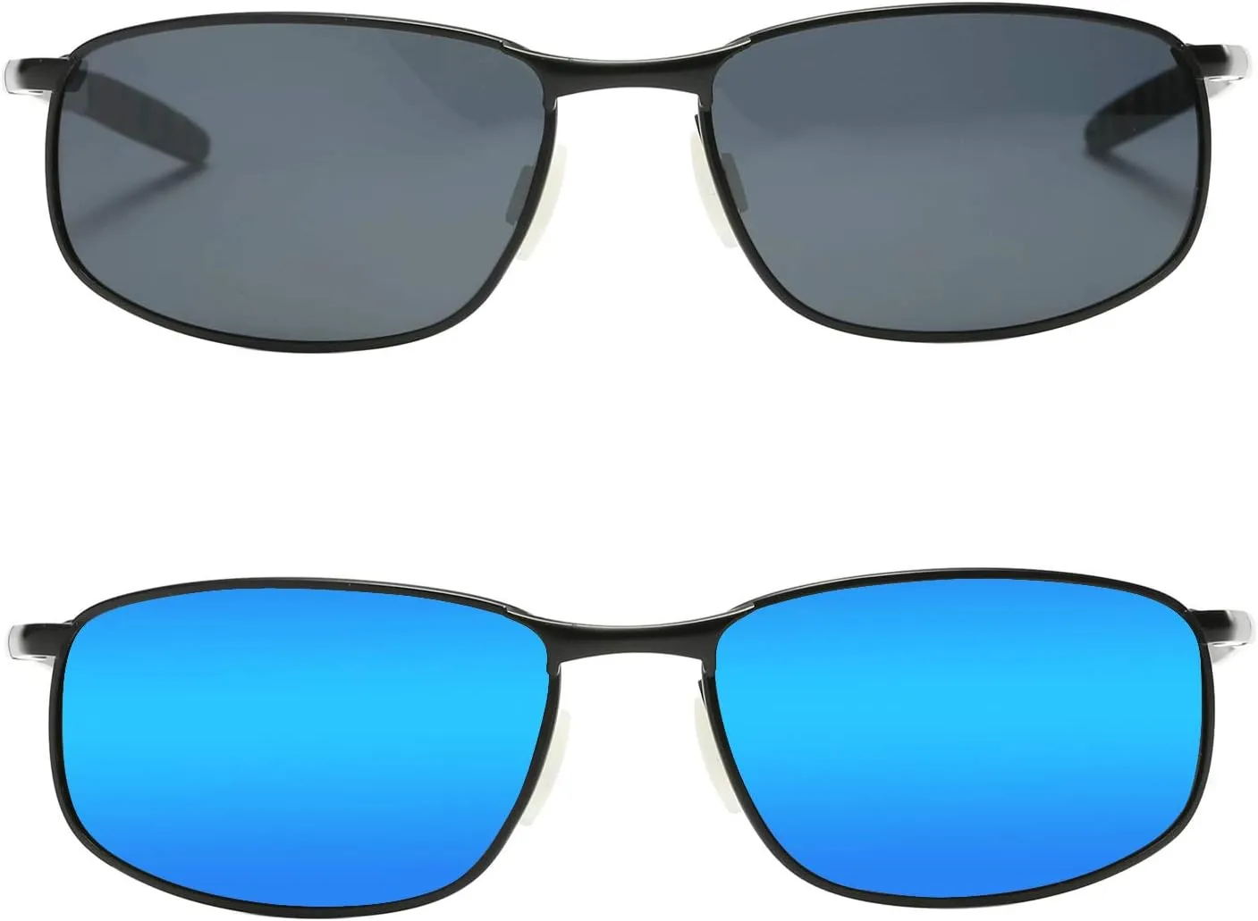 ZHILE Polarized Sunglasses for Men, 8-base Curve Wrap Metal Frame for Fishing Sporting Driving with Sunglasses Case