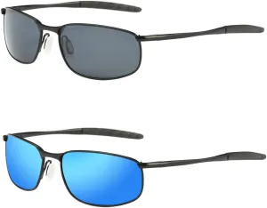 ZHILE Polarized Sunglasses for Men, 8-base Curve Wrap Metal Frame for Fishing Sporting Driving with Sunglasses Case
